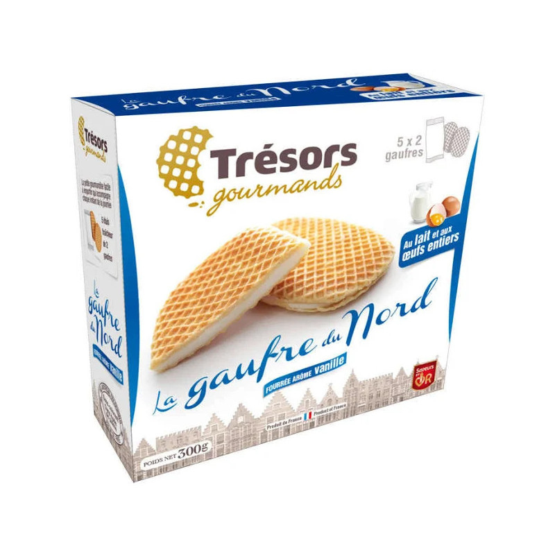 Trésors du Nord - Gaufres Vanille - 2x150g - Plaisirs sucrés - Les Paniers en Nord